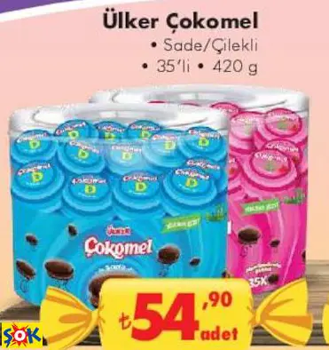 ÜLKER ÇOKOMEL • SADE/ÇİLEKLİ